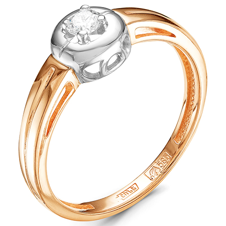 Кольцо, золото, бриллиант, 01-2450
